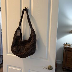 J. Jill Dark Brown Woven Hobo Bag